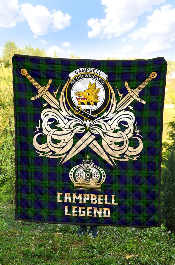 Campbell Modern Tartan Crest Legend Gold Royal Premium Quilt - SP Fashion - Image 3