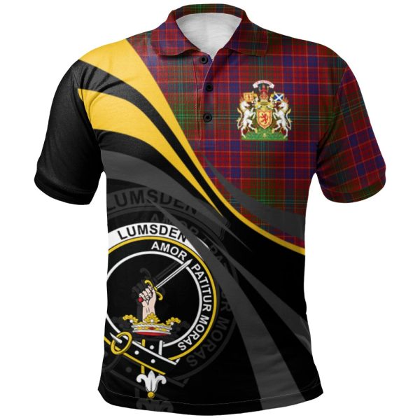 Lumsden Short Tartan Polo Shirt - Royal Coat Of Arms Style For Sale