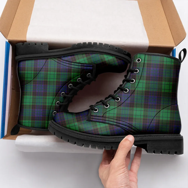 Stewart Old Modern Tartan Leather Boots For Sale - Image 2