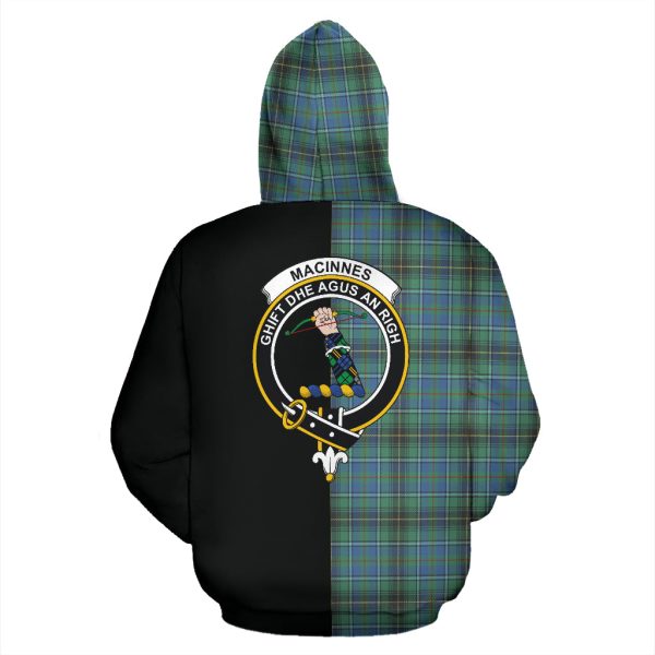MacInnes Ancient Tartan Crest Zipper Hoodie - Half Of Me Style SP Online Hot Sale - Image 3
