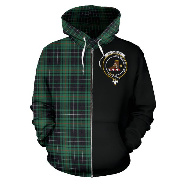 McCauley Hunting Ancient Tartan Crest Zipper Hoodie - Half Of Me Style SP Fashion - Image 2