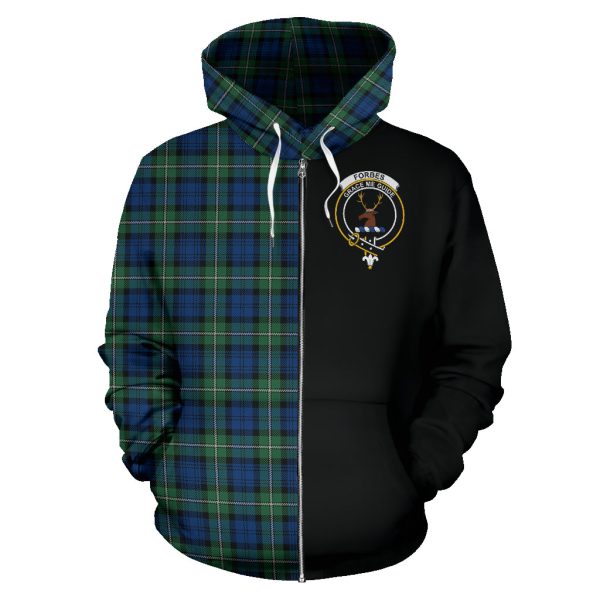 Forbes Ancient Tartan Crest Zipper Hoodie - Half Of Me Style SP Online - Image 2