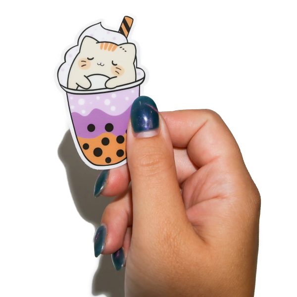 Taro Boba Cat Sticker on Sale - Image 2