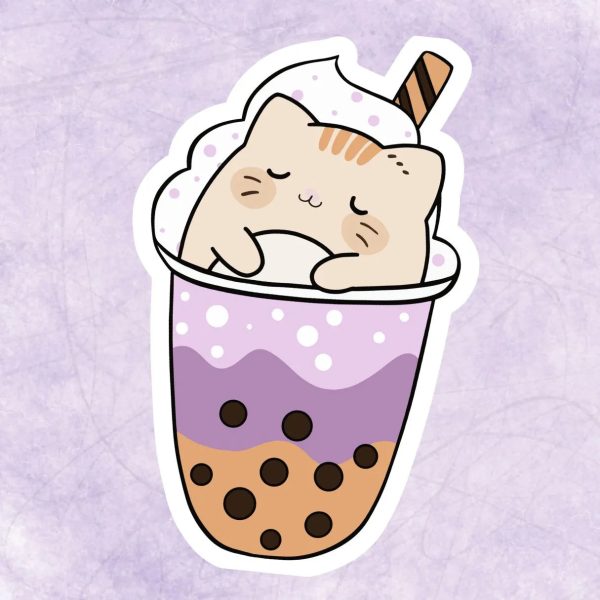 Taro Boba Cat Sticker on Sale